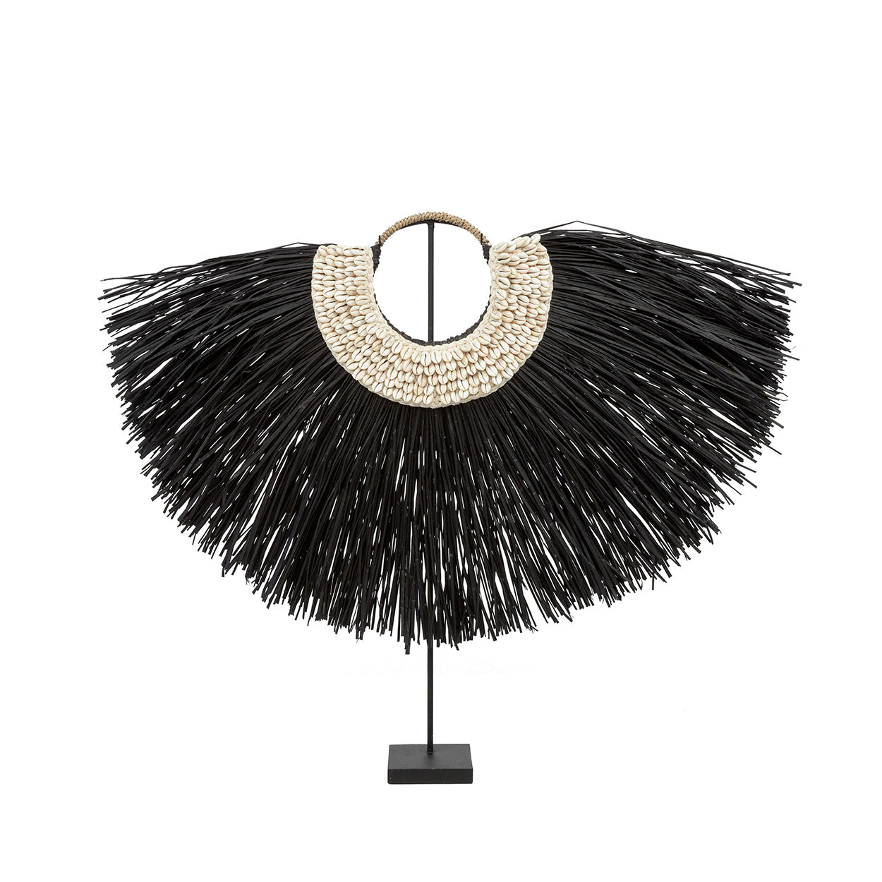 Decoratieobject Alang Cowrie – gras en schelp, 80x10x65 cm