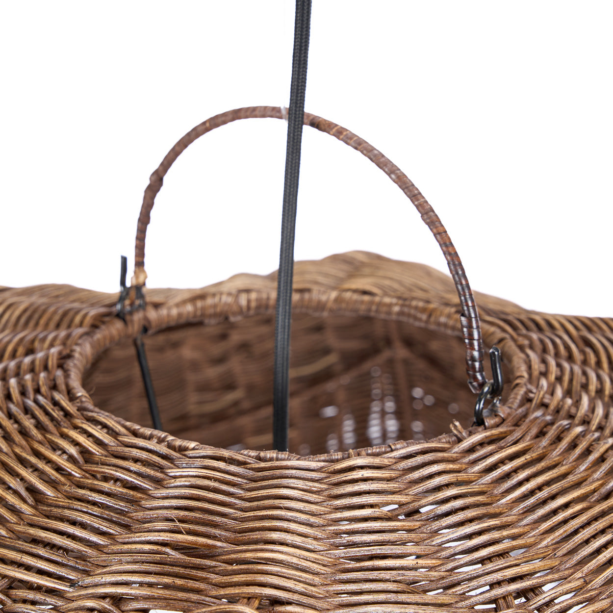 Hanglamp Wave – rattan, donker walnoot, L, ø103x40 cm