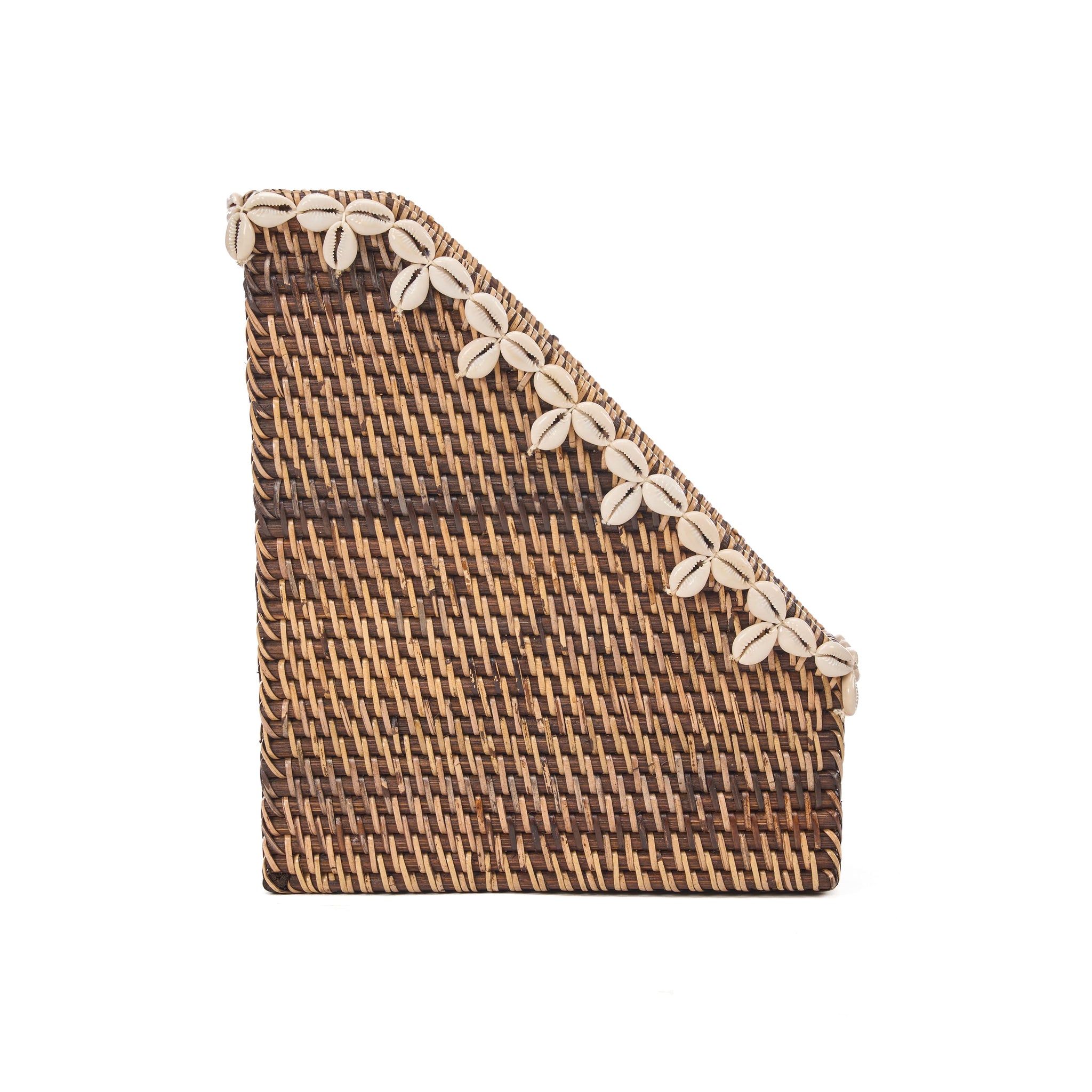 Opberger Shell Edge – rattan, naturel bruin, 27x12x30 cm