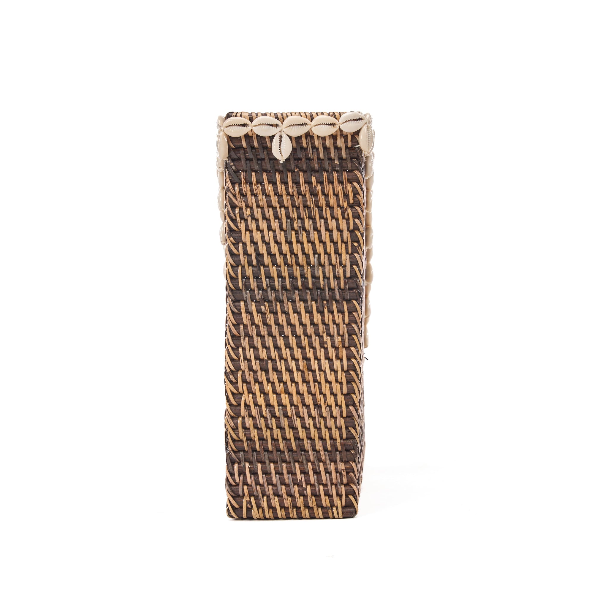 Opberger Shell Edge – rattan, naturel bruin, 27x12x30 cm