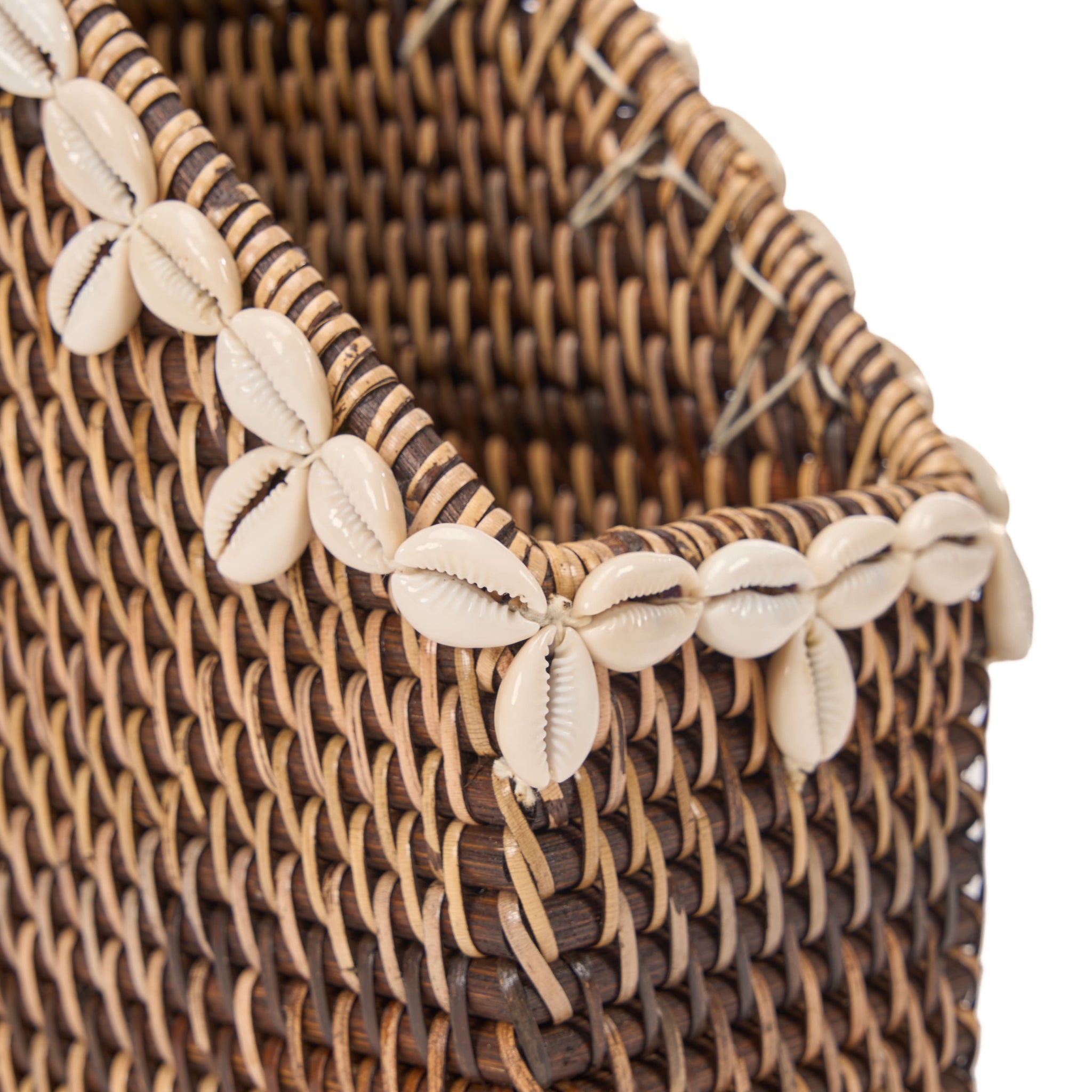 Opberger Shell Edge – rattan, naturel bruin, 27x12x30 cm