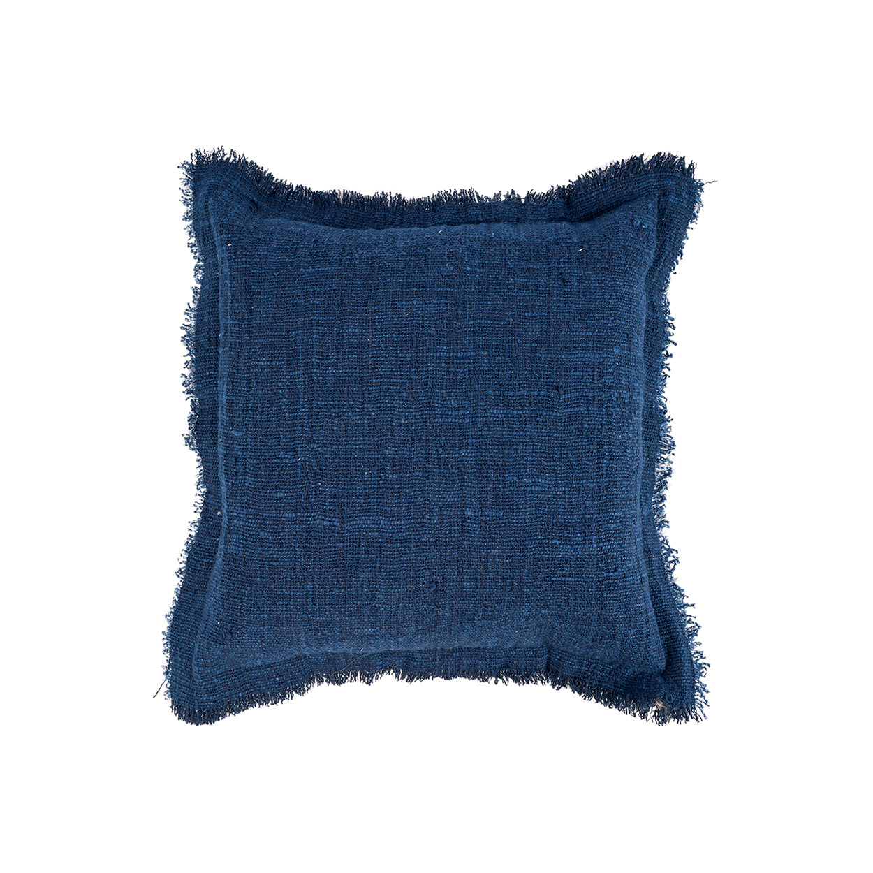 Kussenhoes Azure Fringe – katoen/linnen, blauw, 50x50 cm