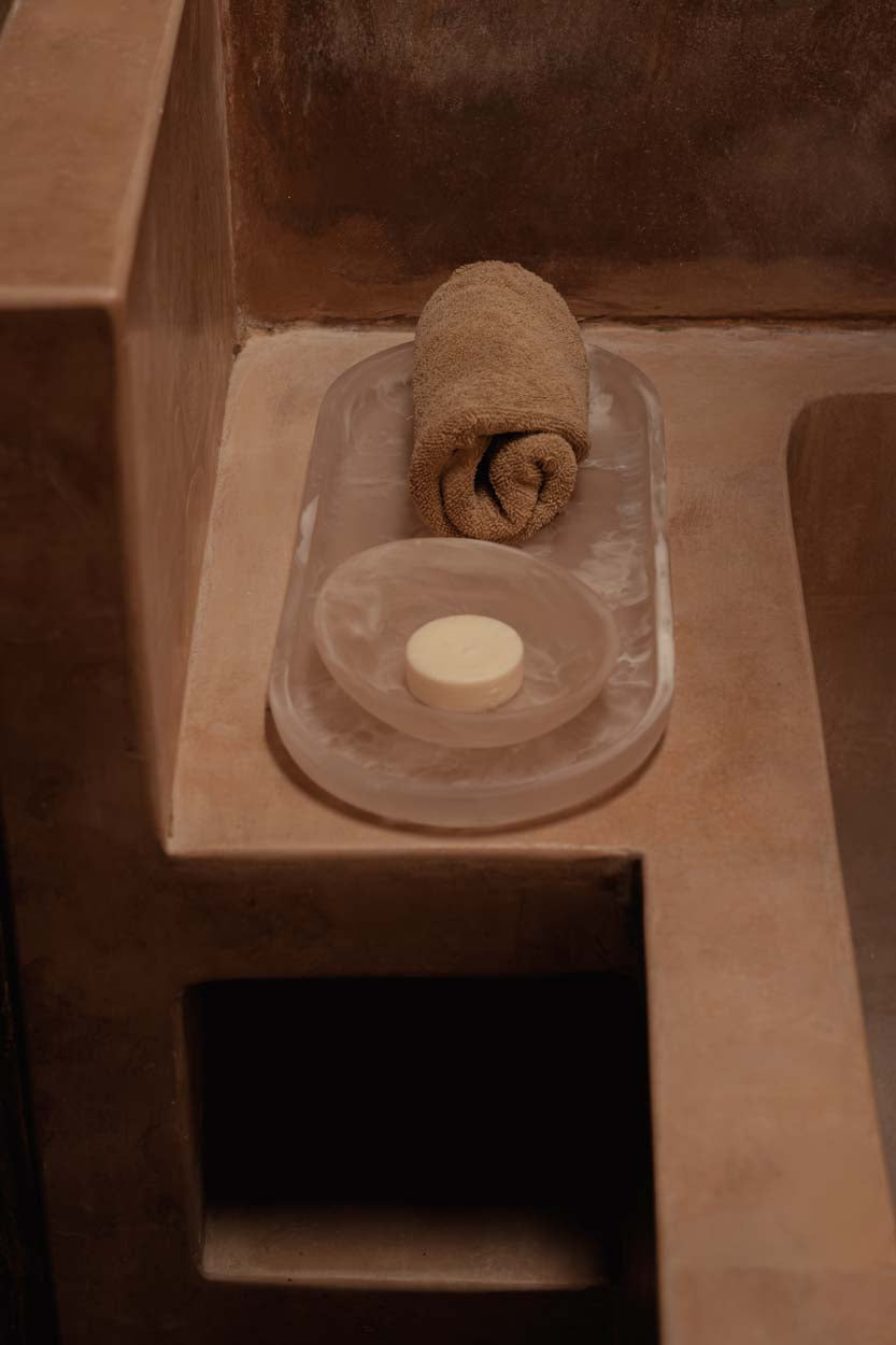 The Resin Organic Bowl - Pink White - S