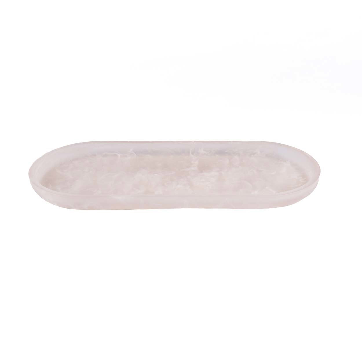 The Resin Oval Plate - Pink White