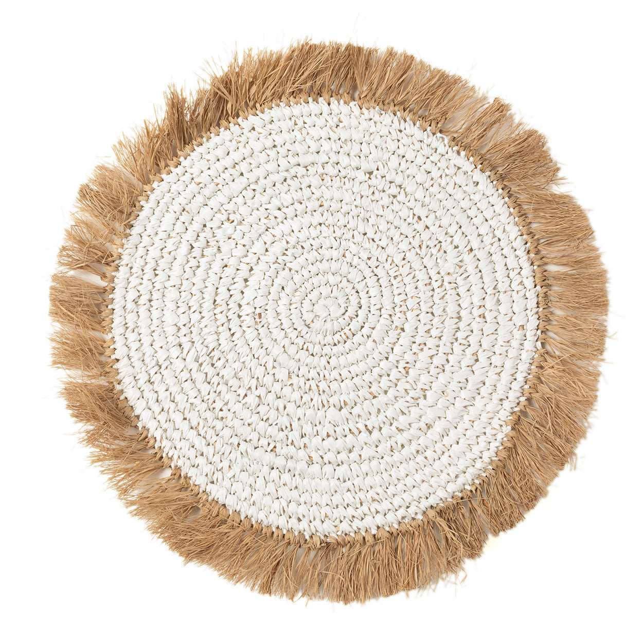 Platzset aus Wasserhyazinthe und Raffia – Weiß Natur