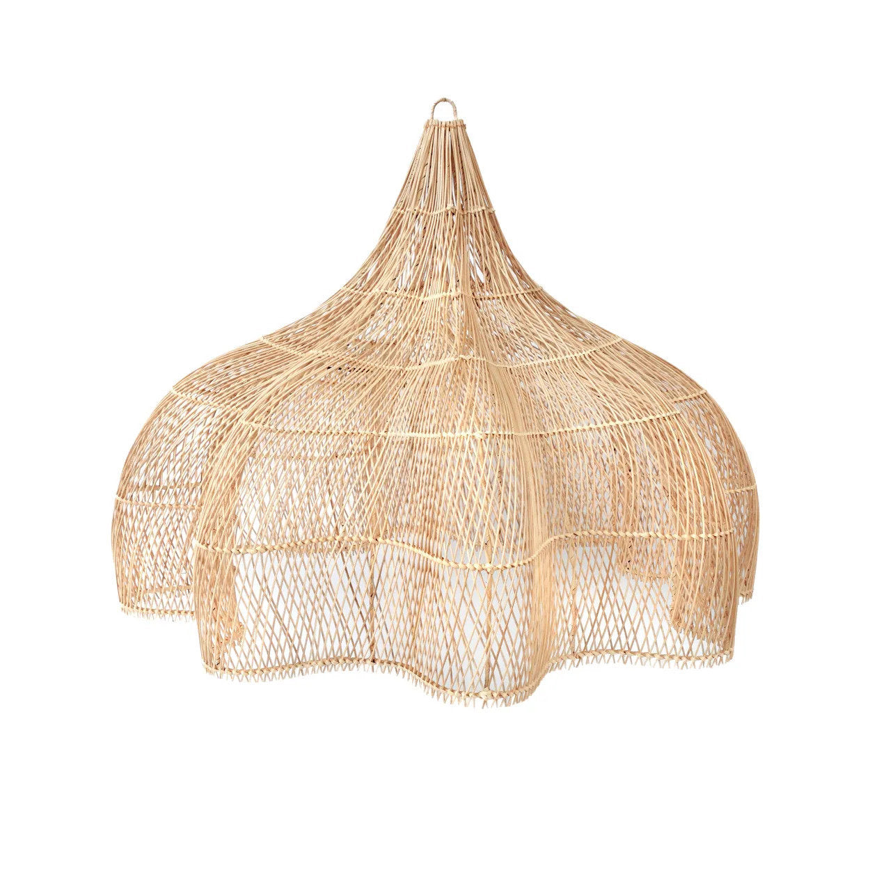 Hanglamp Whipped – rattan, naturel, XL ø110×80 cm