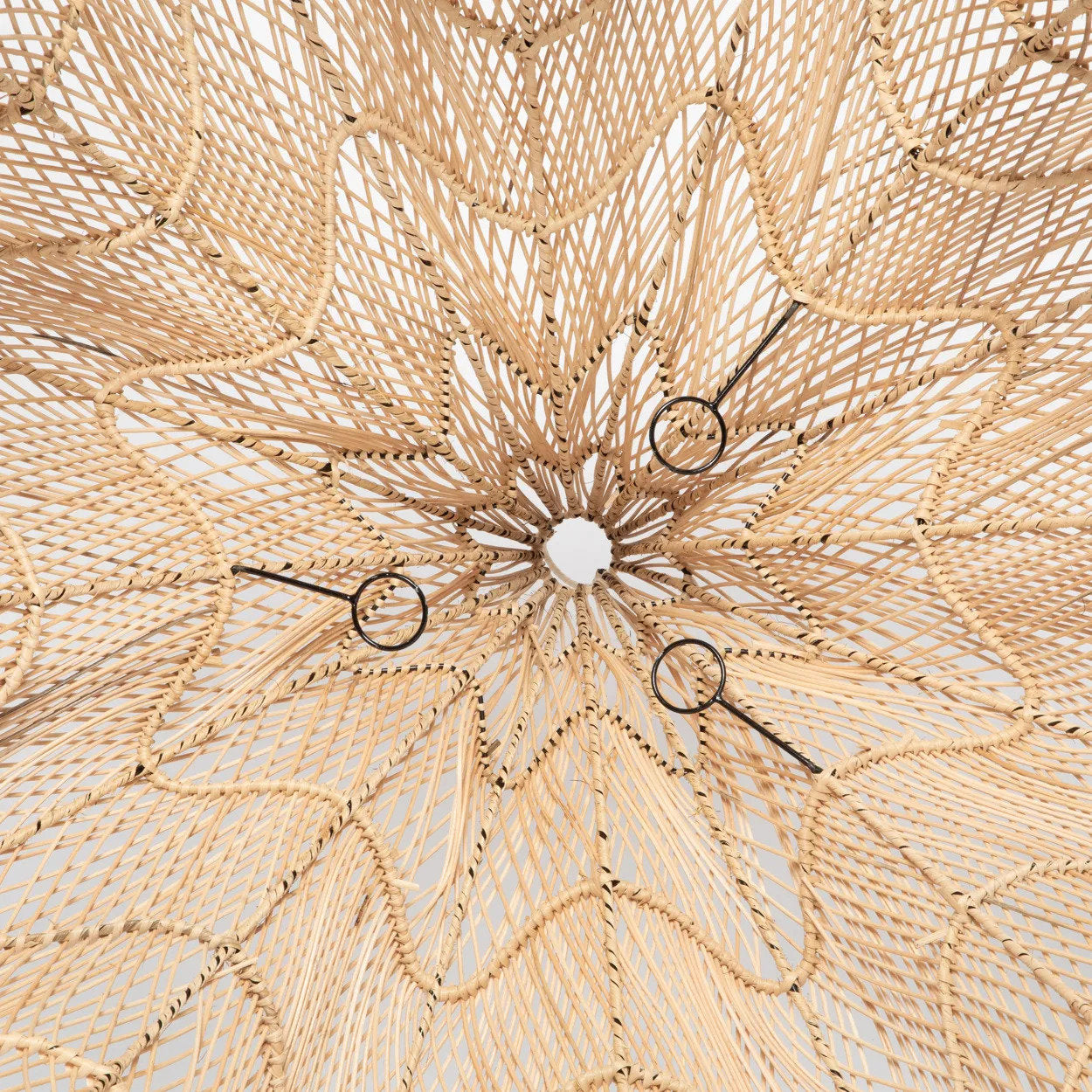 Hanglamp Whipped – rattan, naturel, XL ø110×80 cm