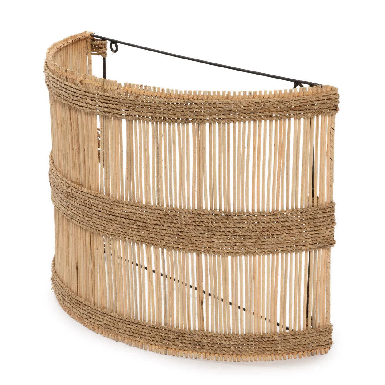 Wandlamp Doedoe – rattan, naturel, M 45x19x33 cm