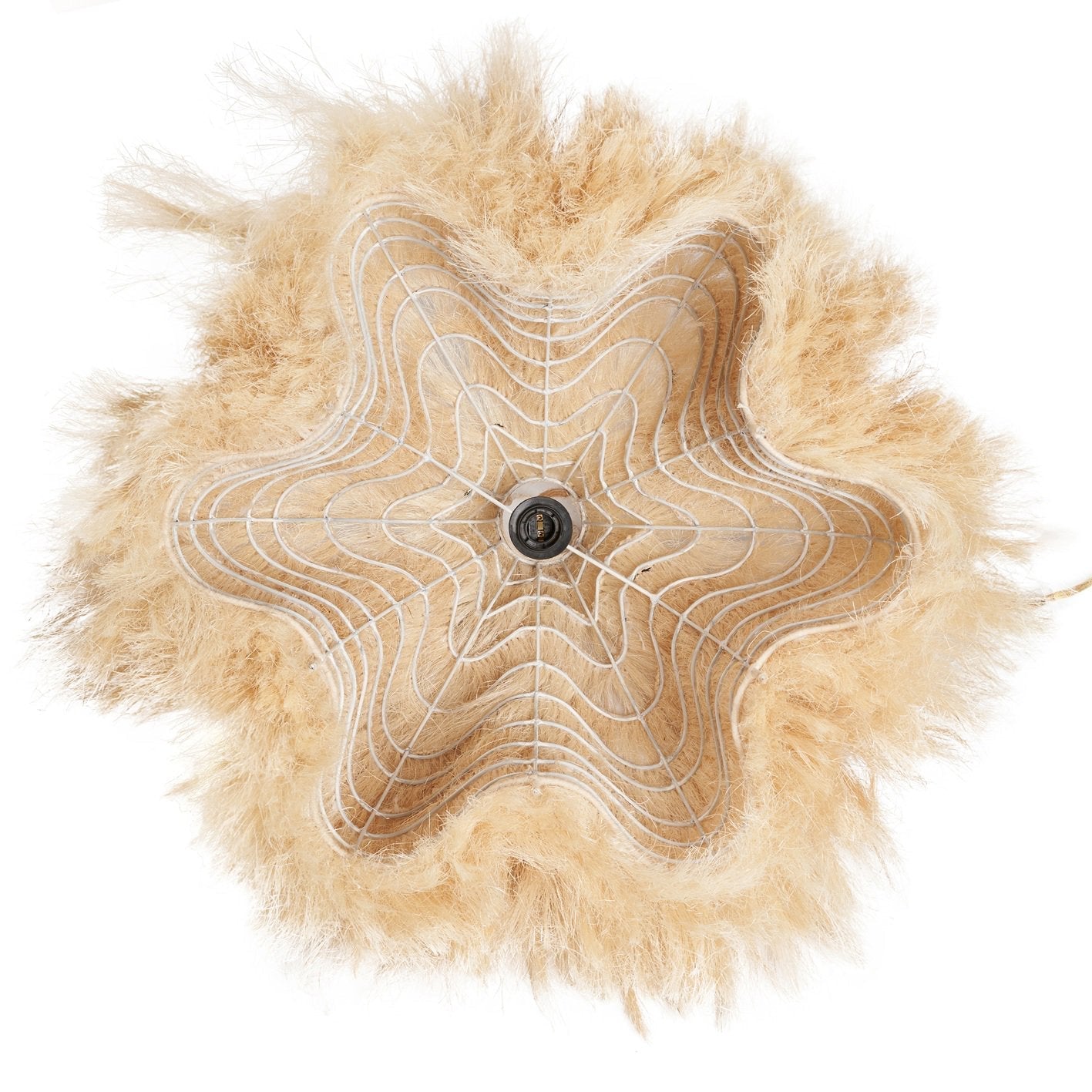 Hanglamp Rami – hennep, naturel, ø60×50 cm