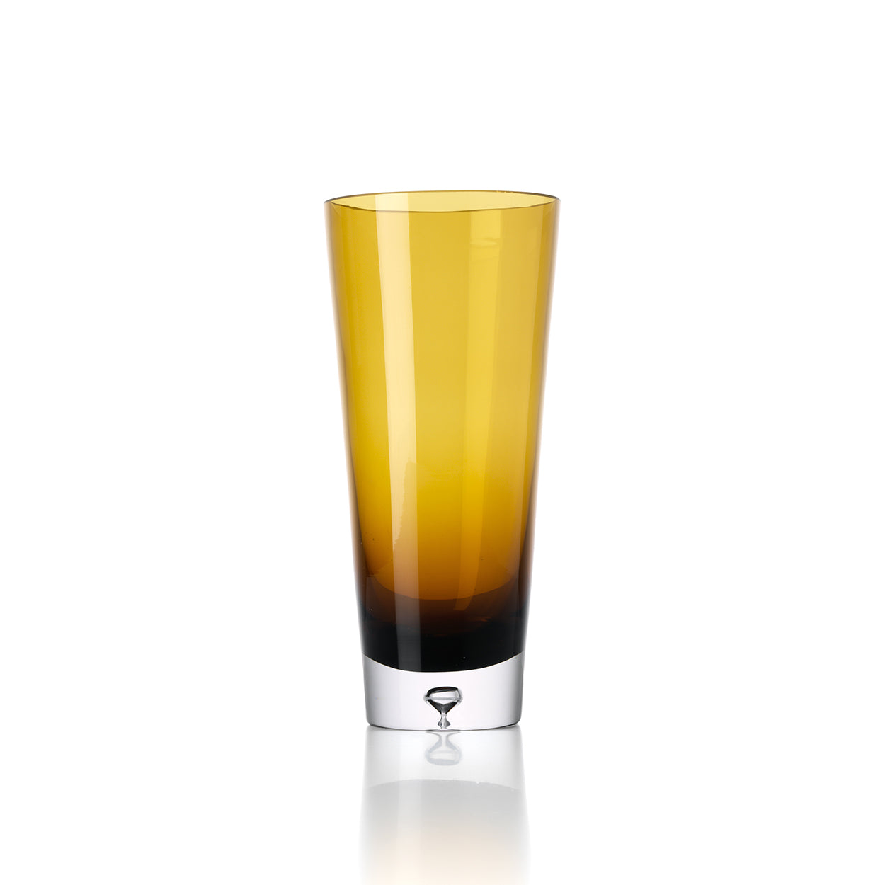 Vaas Sunset Glow – gerecycled glas, bruingoud, 13x13x30 cm