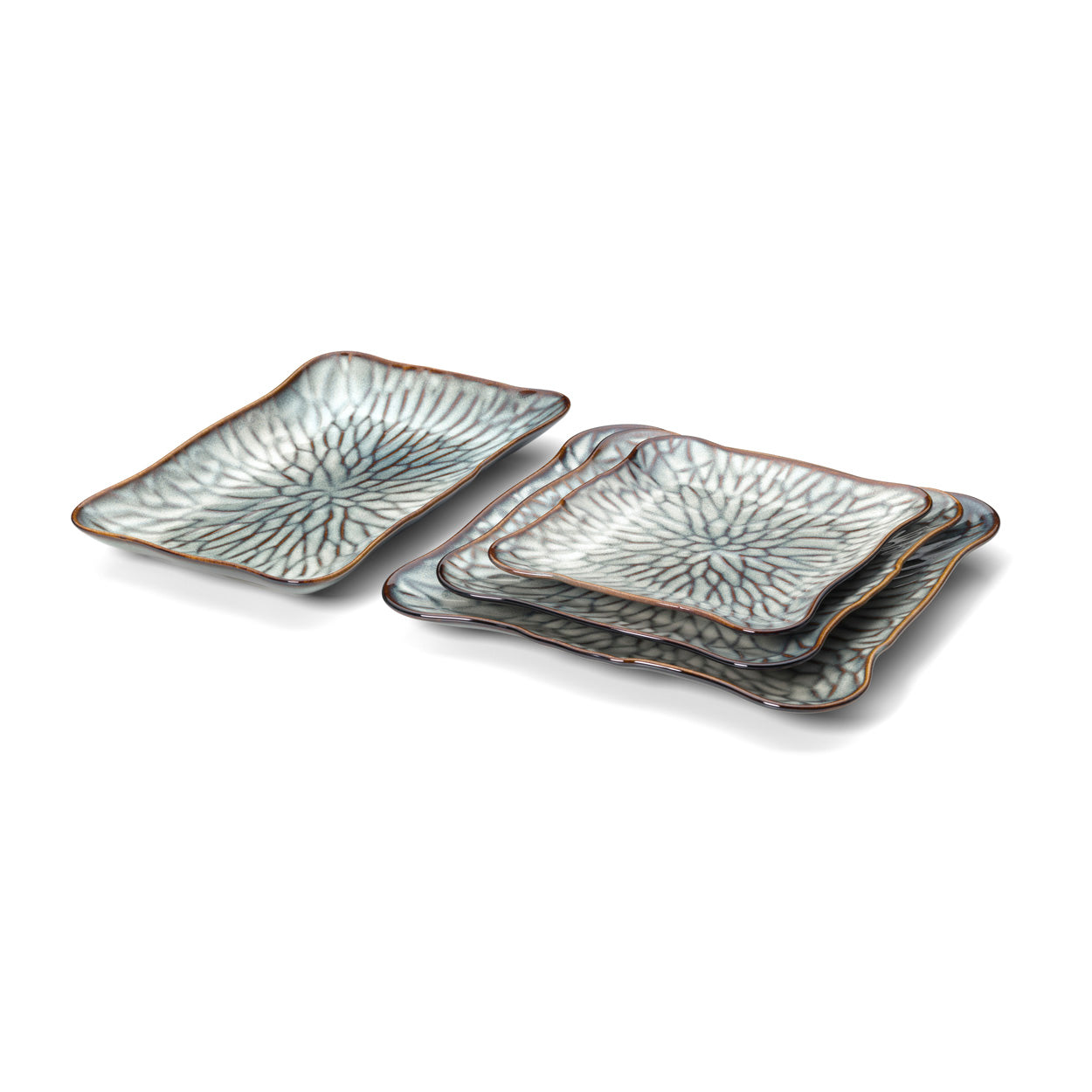 Bord Lotus Ice – keramiek, grijsbruin, 30x19 cm