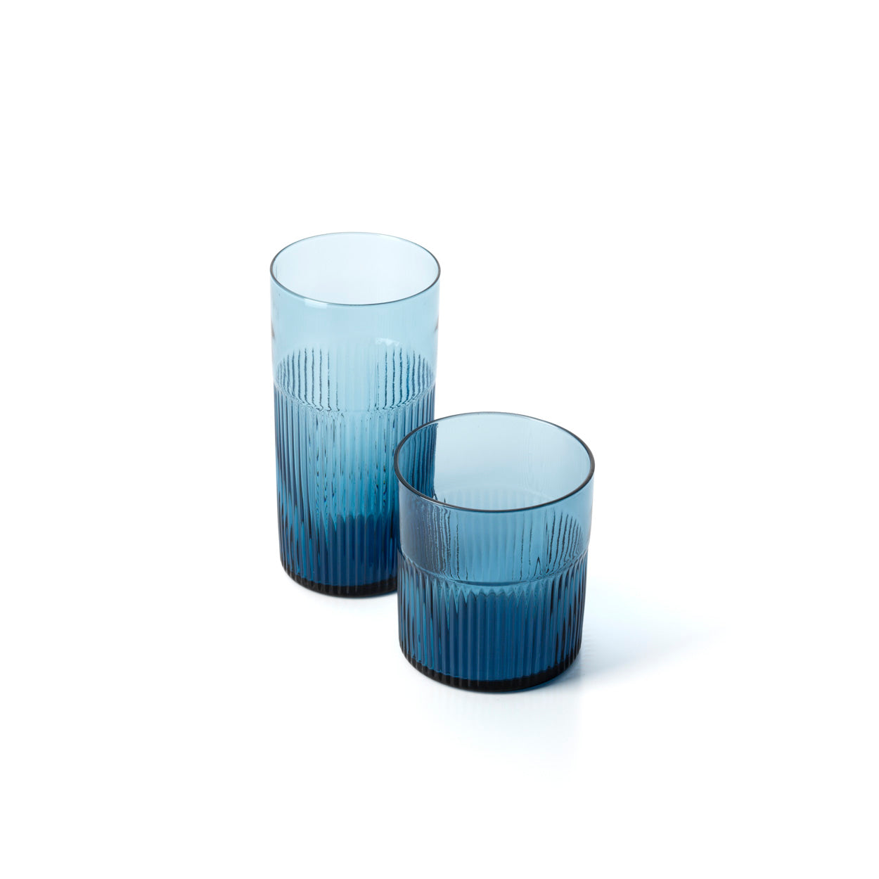 The Azure Rippled Low Tumbler - Blue