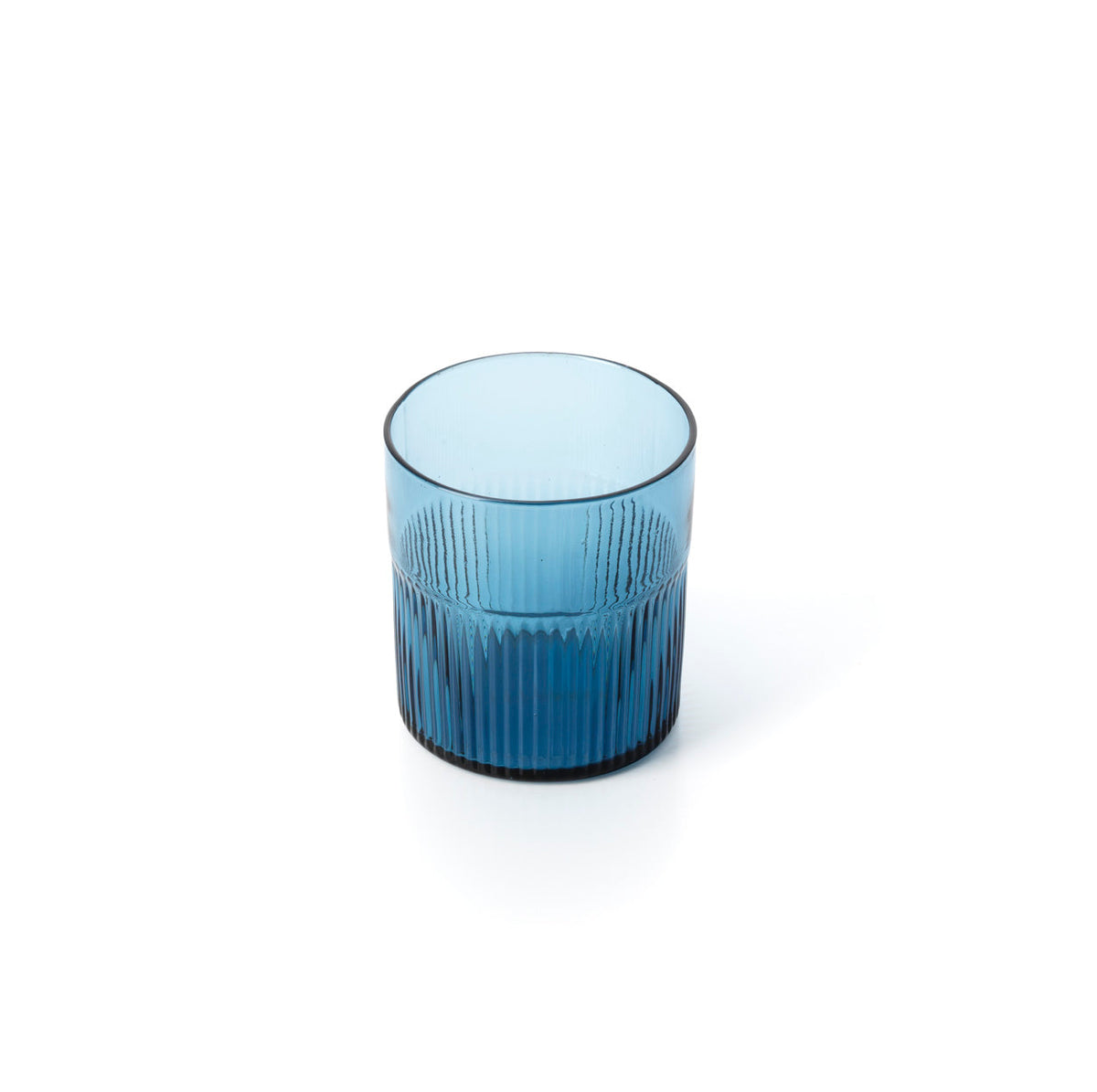 Szklanka Azure Rippled – niebieska, niska