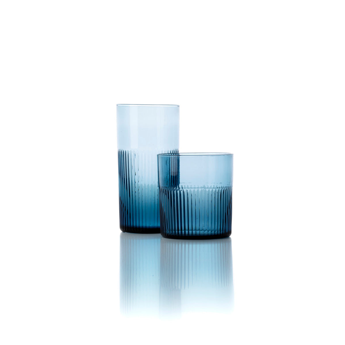 Szklanka Azure Rippled – niebieska, niska