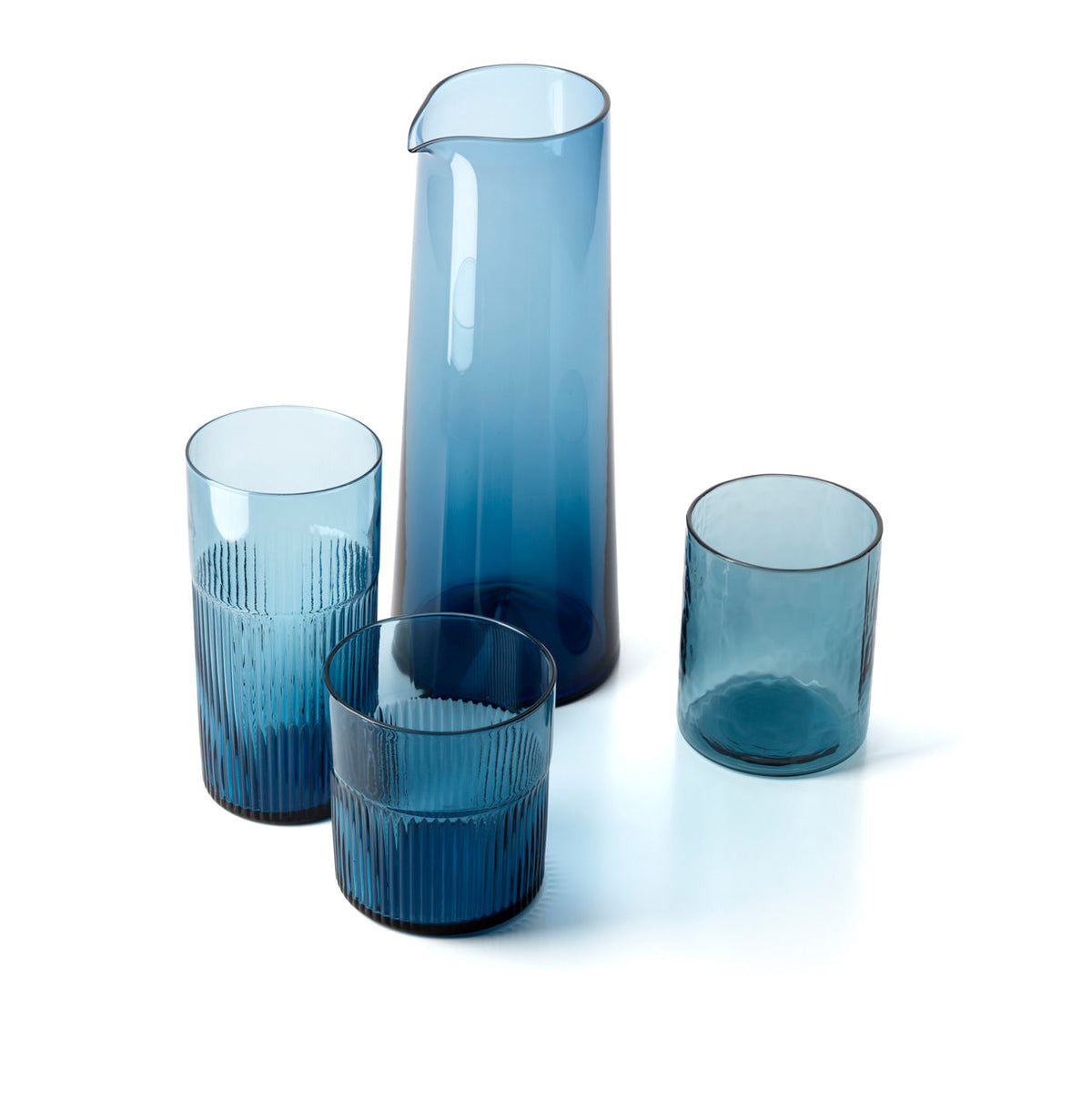 Szklanka Azure Rippled – niebieska, niska