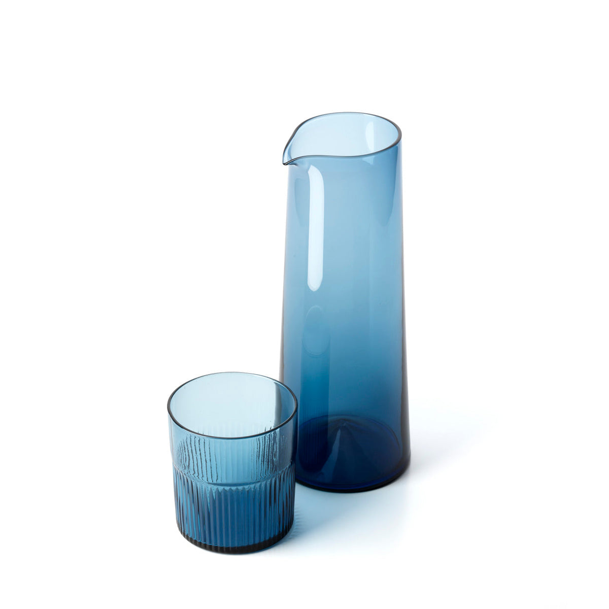 Szklanka Azure Rippled – niebieska, niska
