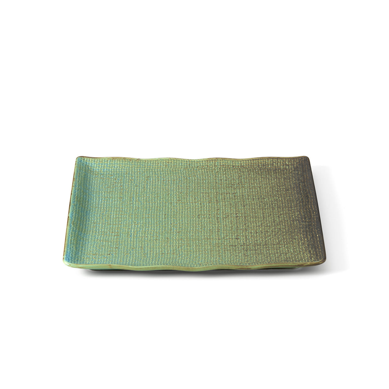 Bord Lagoon – keramiek, lagunegroen, vierkant 25x25 cm