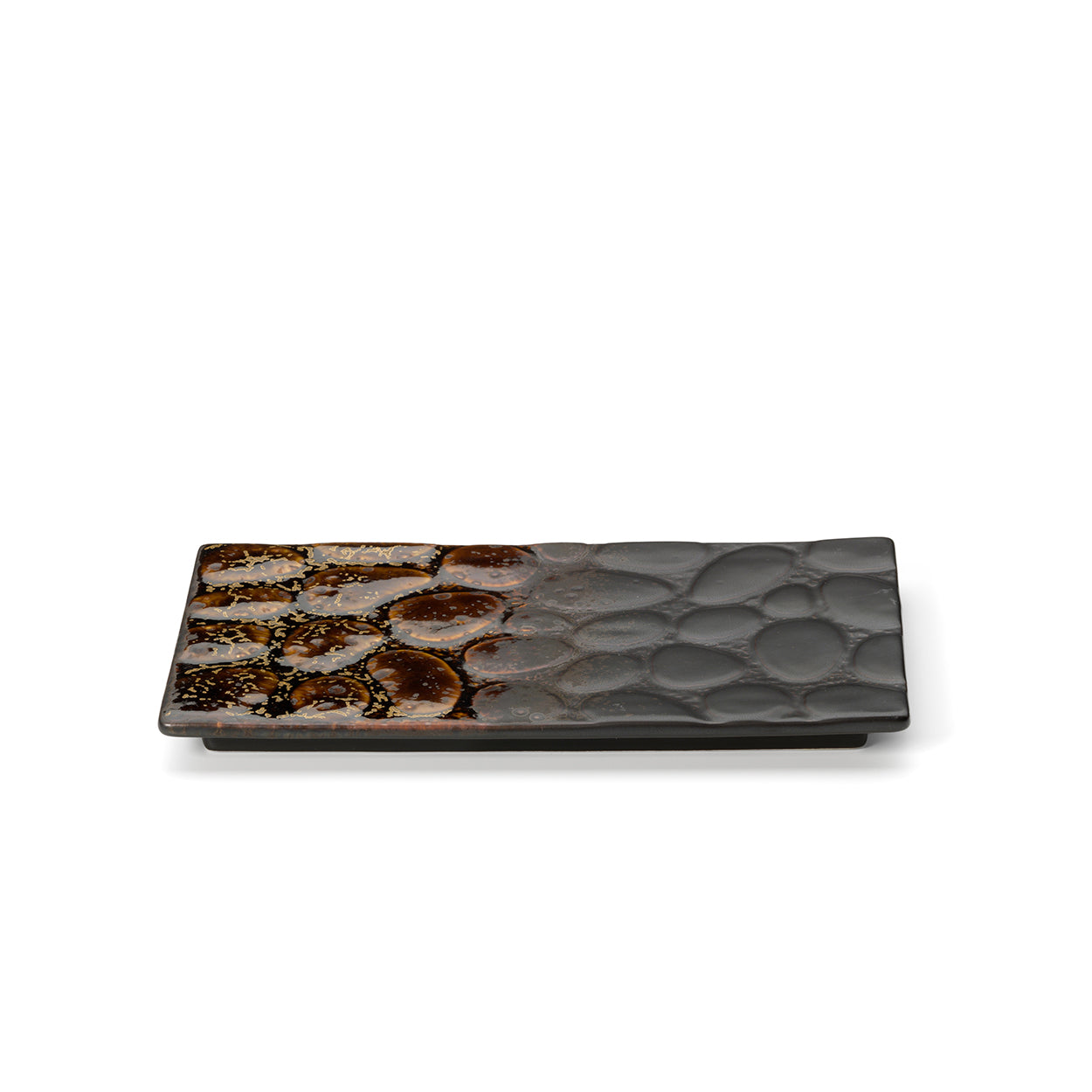 Bord Merapi rechthoekig – keramiek, bruin, 25x15x2 cm