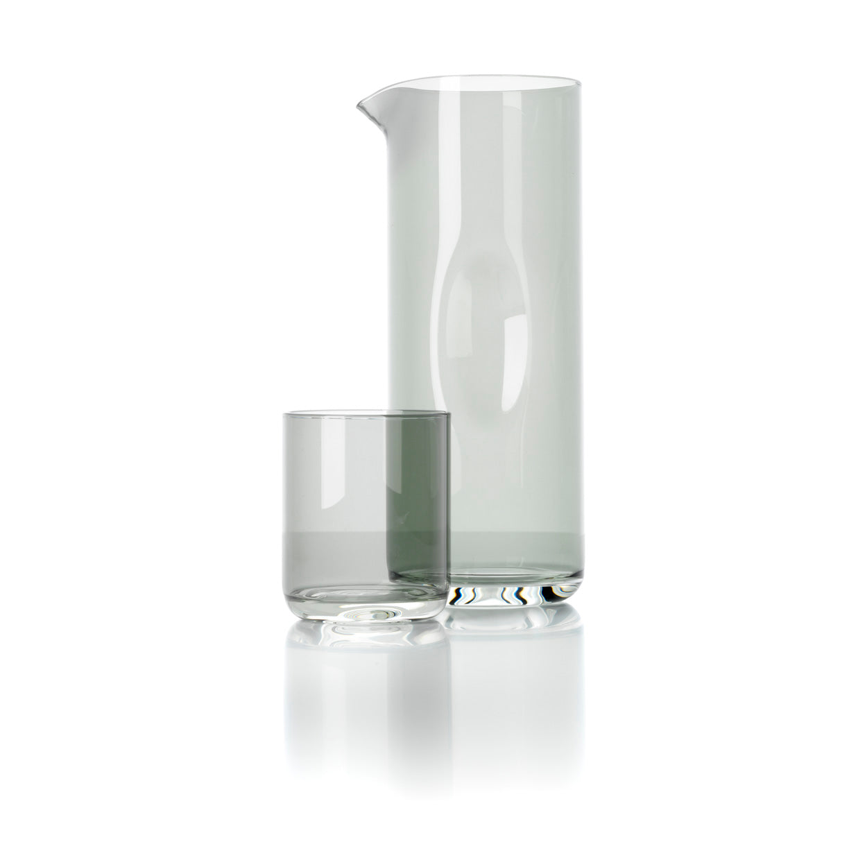 Drinkglas Grip – gerecycled glas, rookgrijs, ø8×10 cm