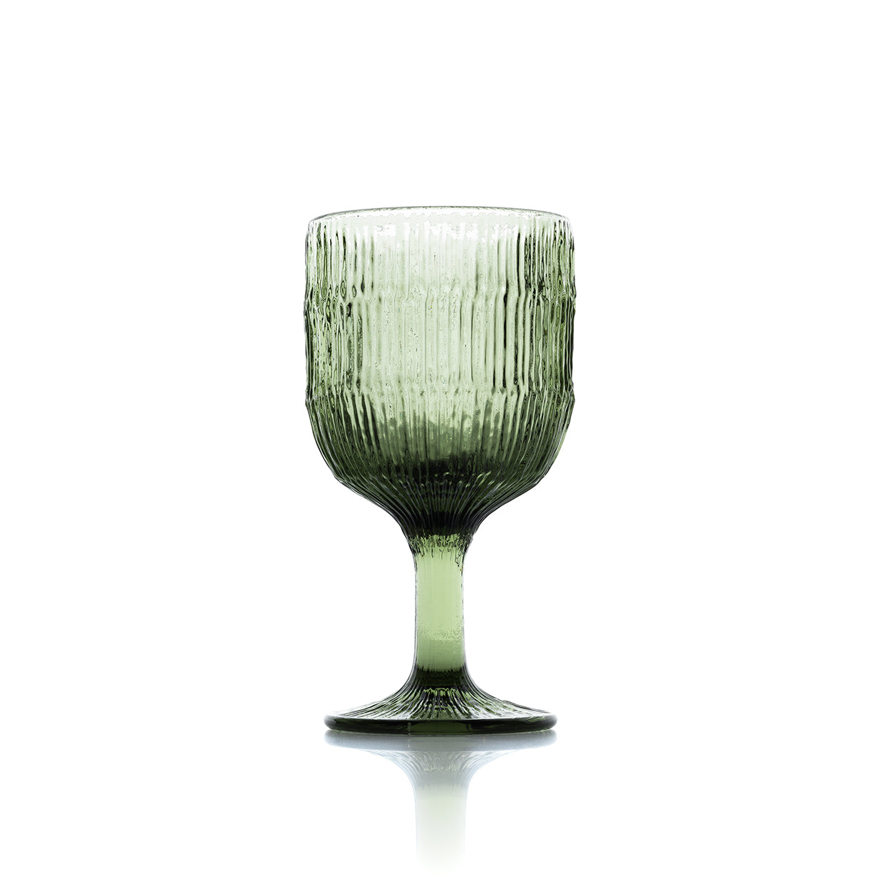 The Moss Ripple Wine Glass - Green