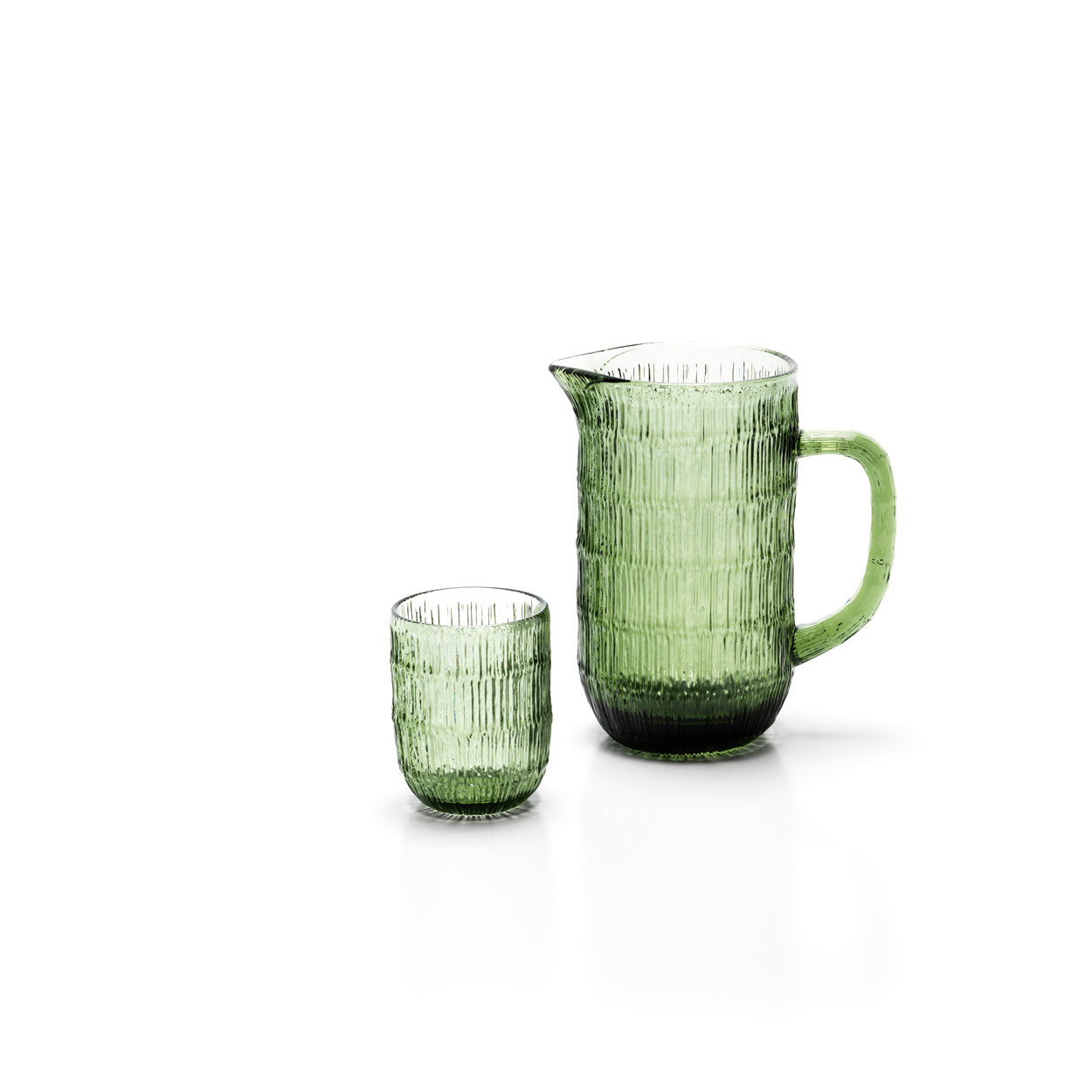 The Moss Ripple Water Glass - Green