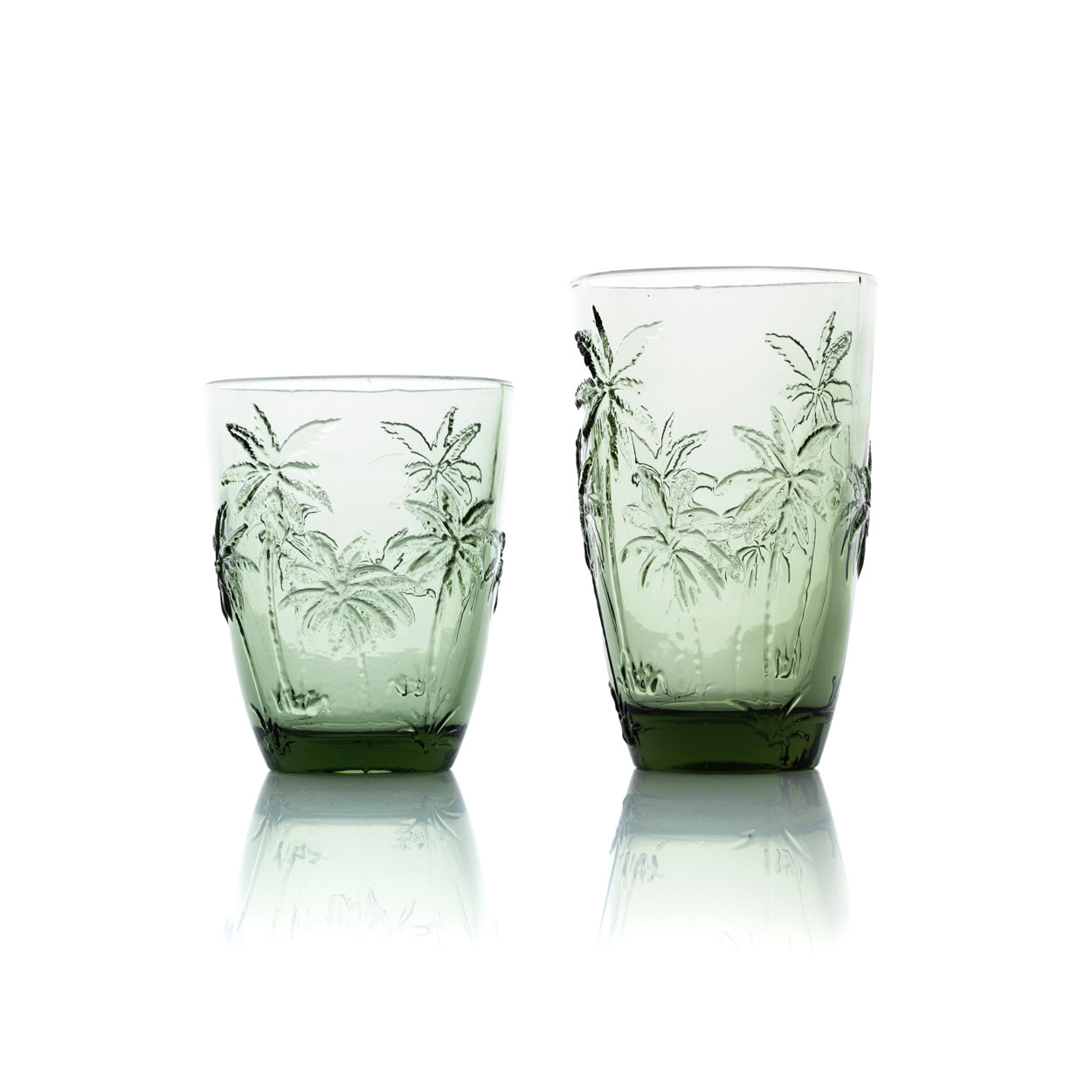 The Palm Breeze Water Glass - Green