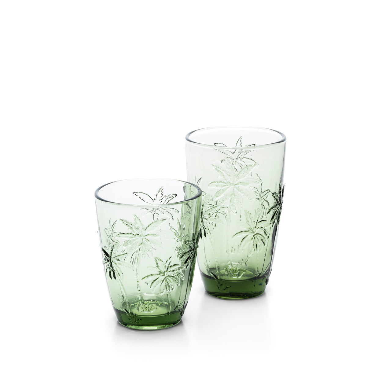 The Palm Breeze Water Glass - Green