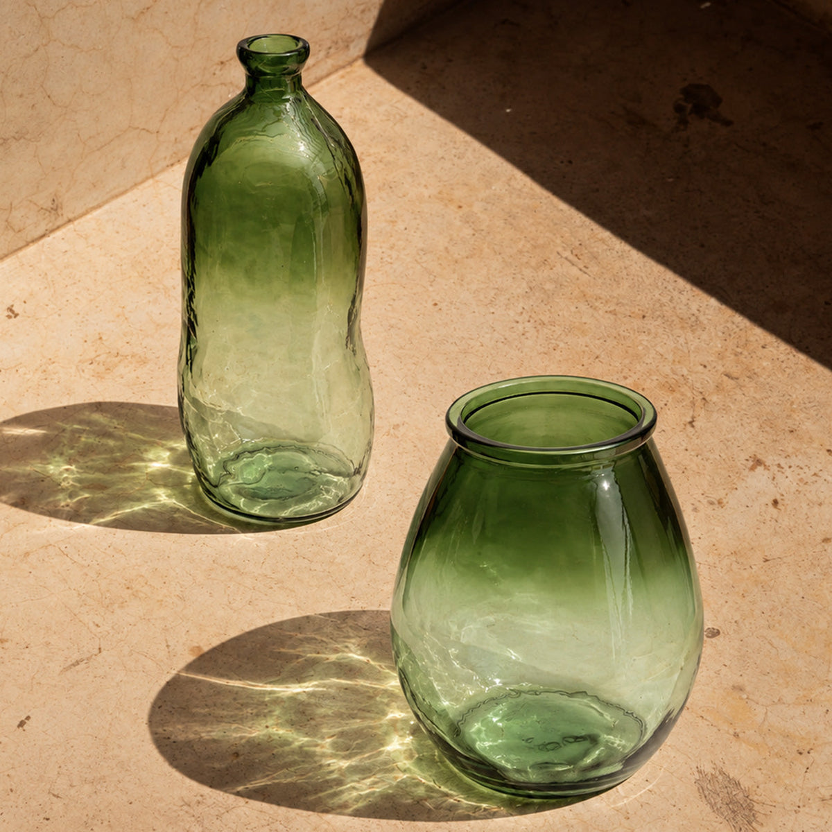 Vase Jinsuo – recyceltes Glas grün
