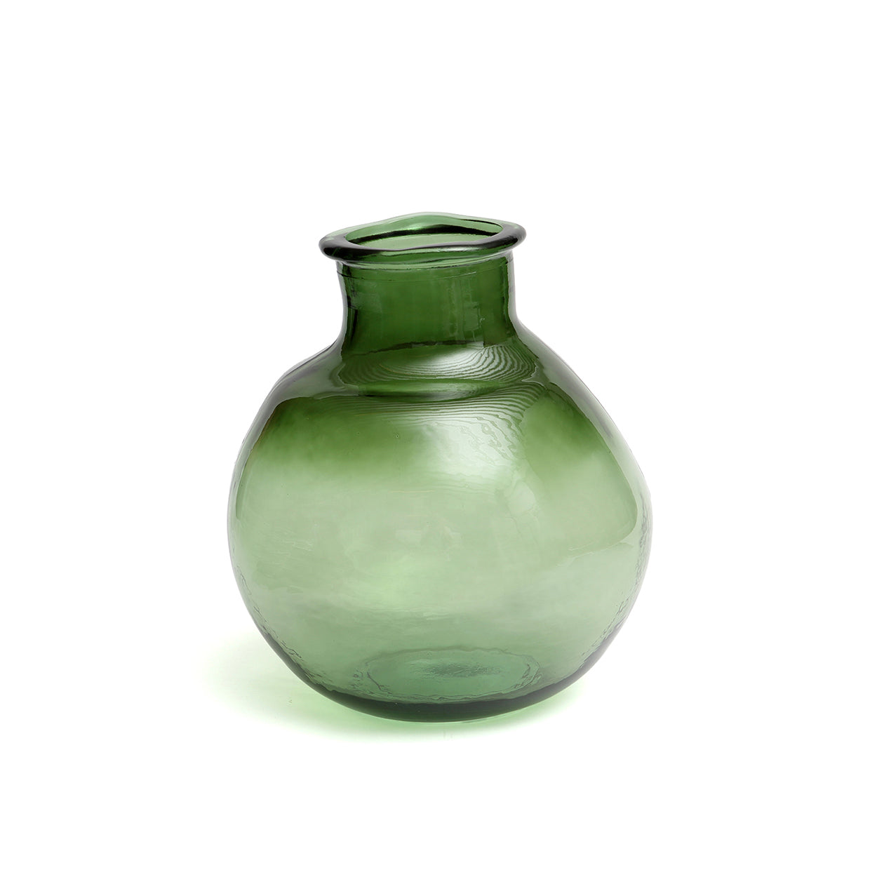 Vaas Yugang – gerecycled glas, groen, ø25x31 cm