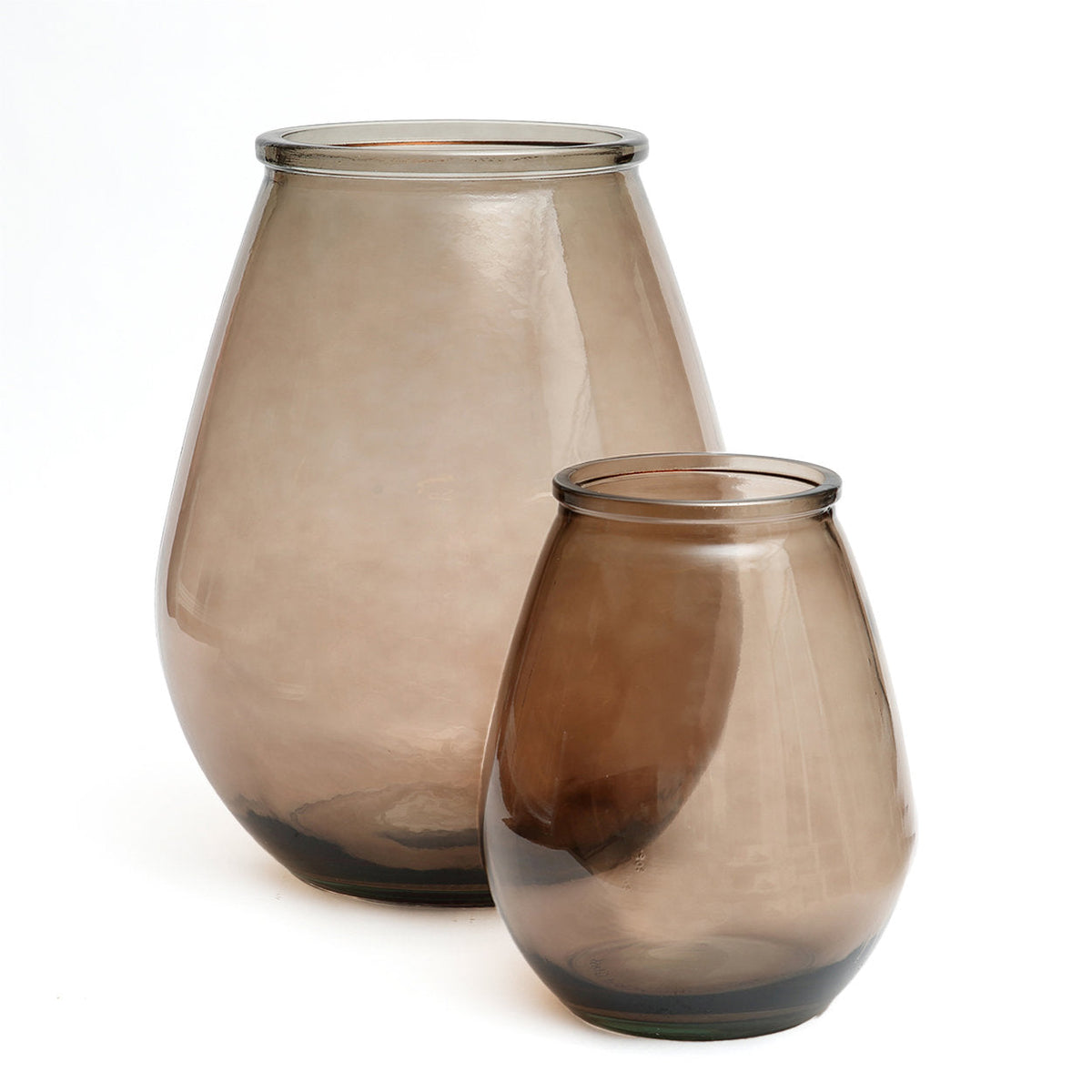 Vase Qiezi – verre recyclé beige, L