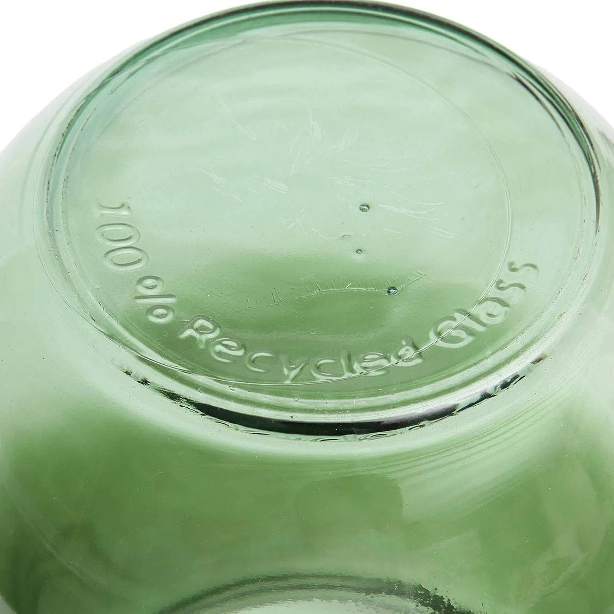 Vaas Qiezi – gerecycled glas, groen, ø19×23 cm