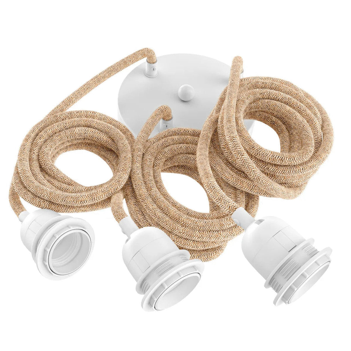 Plafondlamp Fitting — naturel wit, 3 fittingen