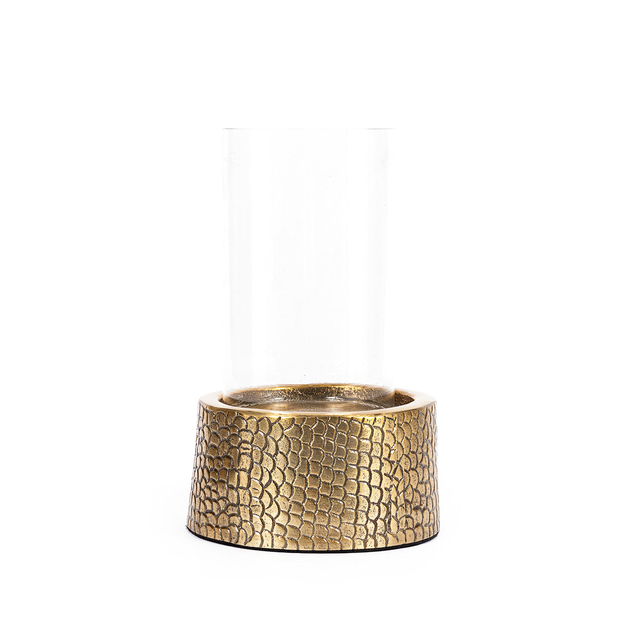 De Croco kandelaar met glas - Messing - M