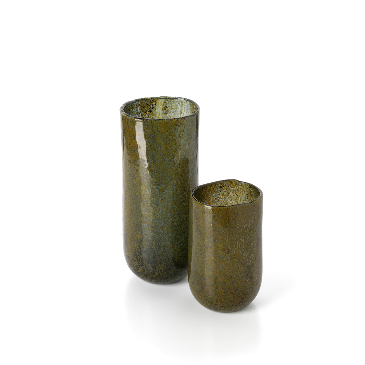 Vaas Forest – glas, olijfgroen, ø14×33 cm, hoog