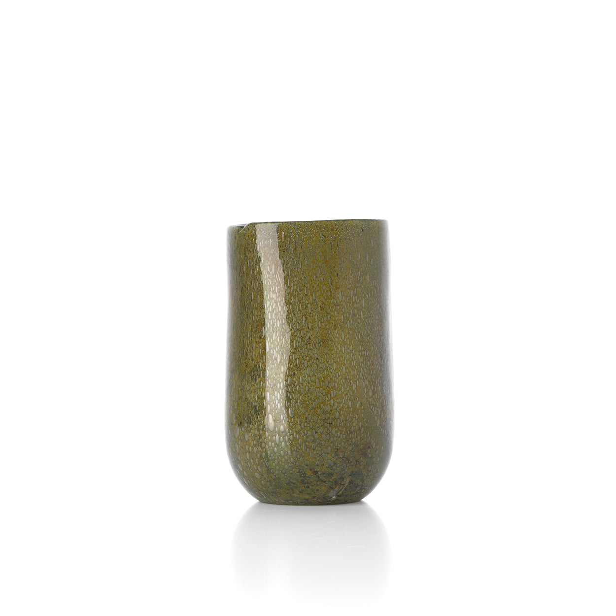 Vaas Forest – glas, olijfgroen, ø13×22 cm, laag