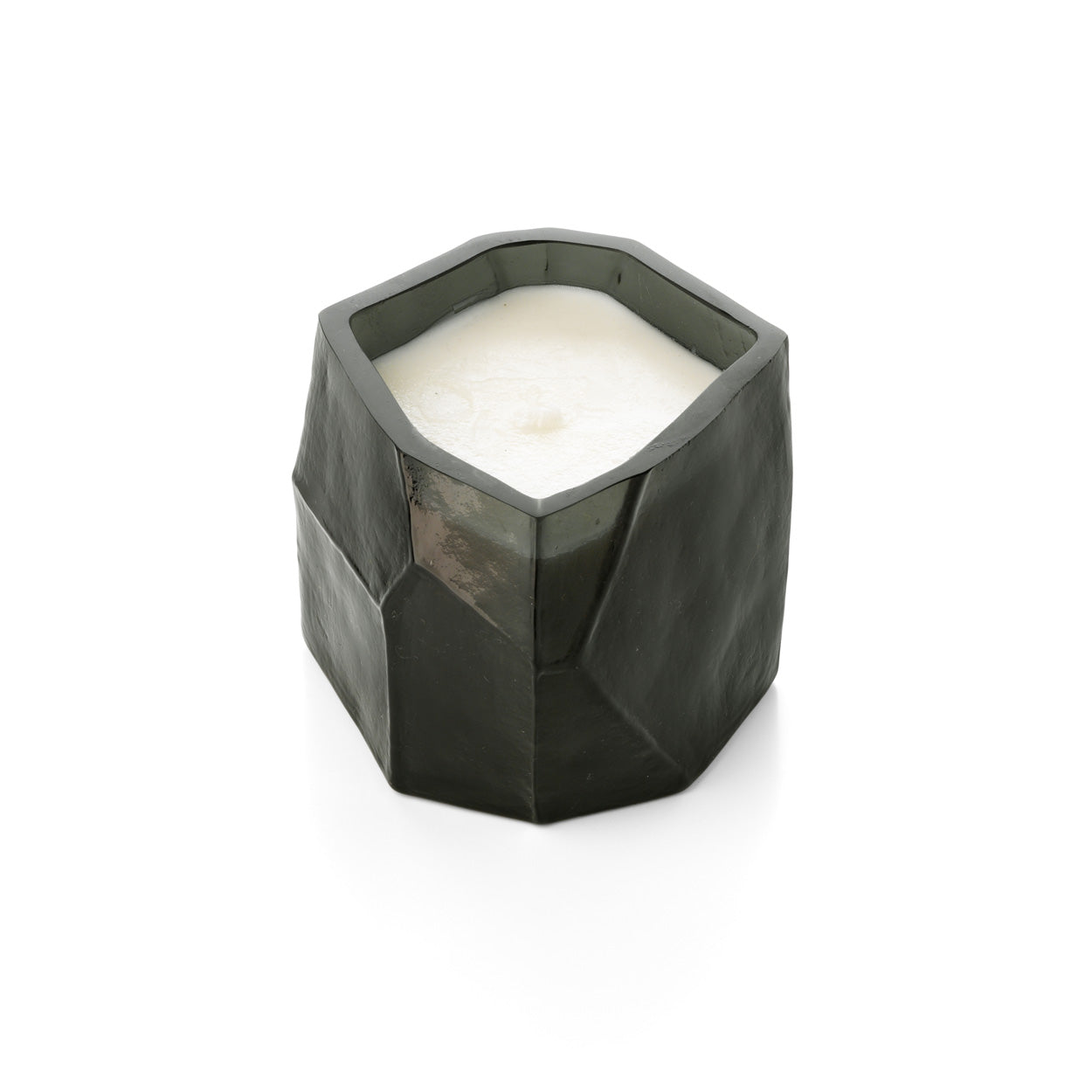 Waxinelichthouder Olivine – glas, rookgrijs, 10×9×9 cm