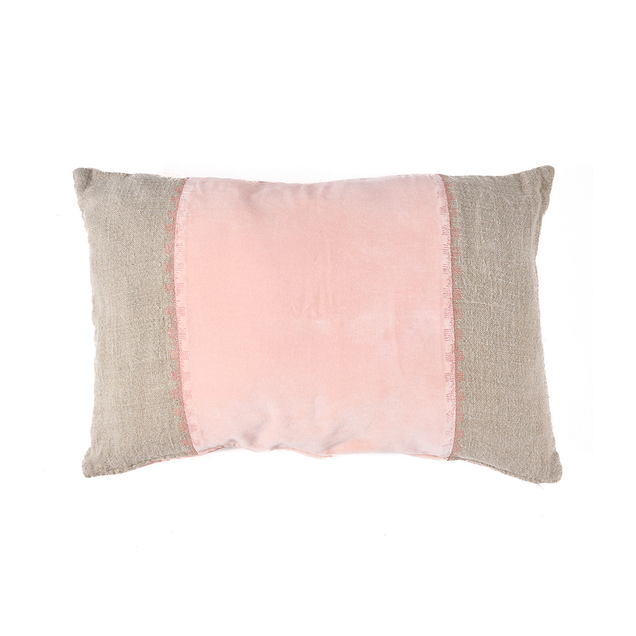 Kussenhoes Velvet Divorce – linnen/fluweel, naturel roze, 30x50 cm