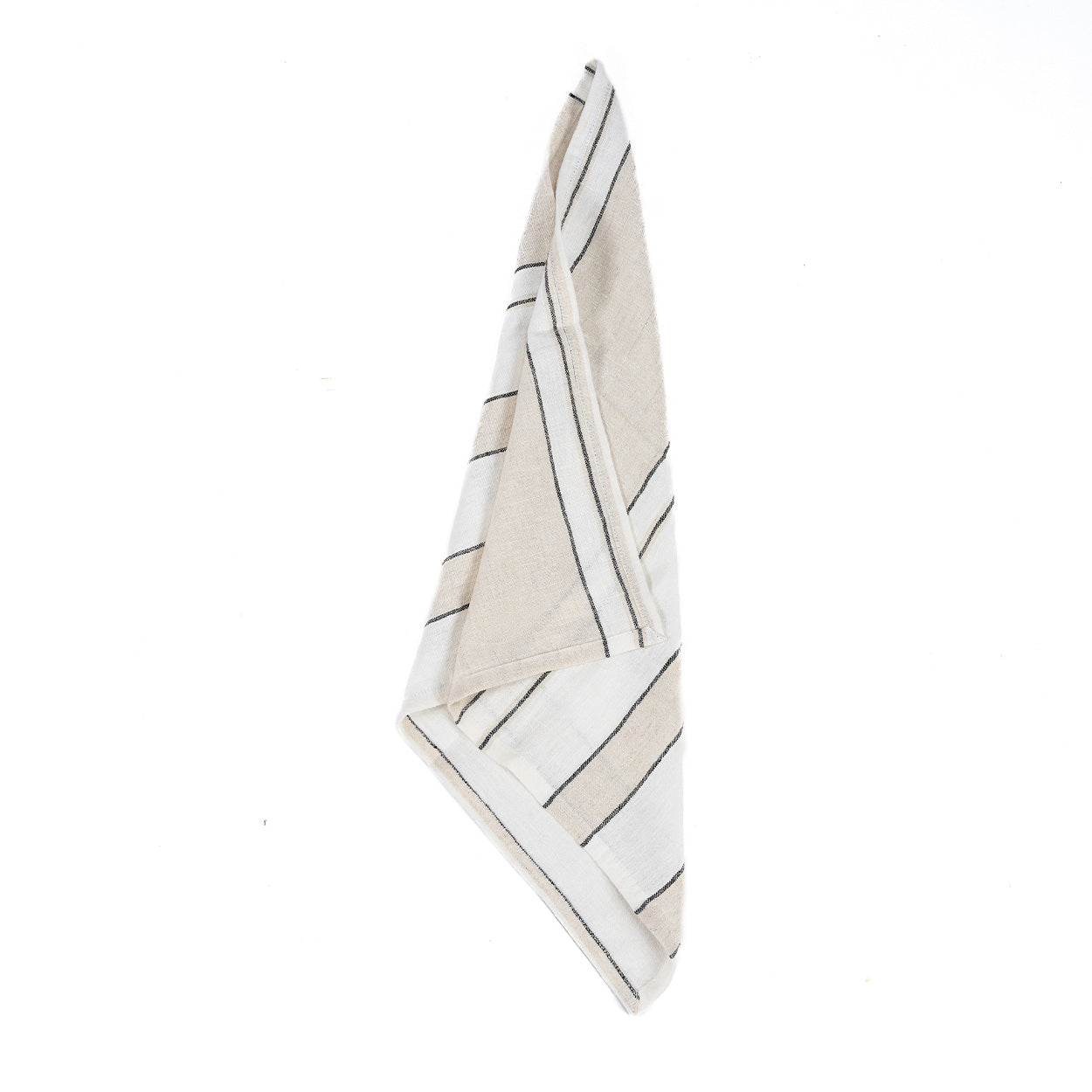 Servet Provence – linnen, naturel/zwart/wit, 45x45 cm