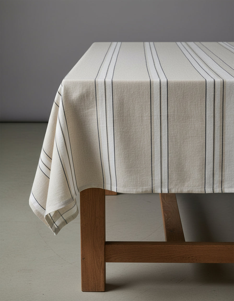 The Provence Tablecloth - Natural Black White - 150x250