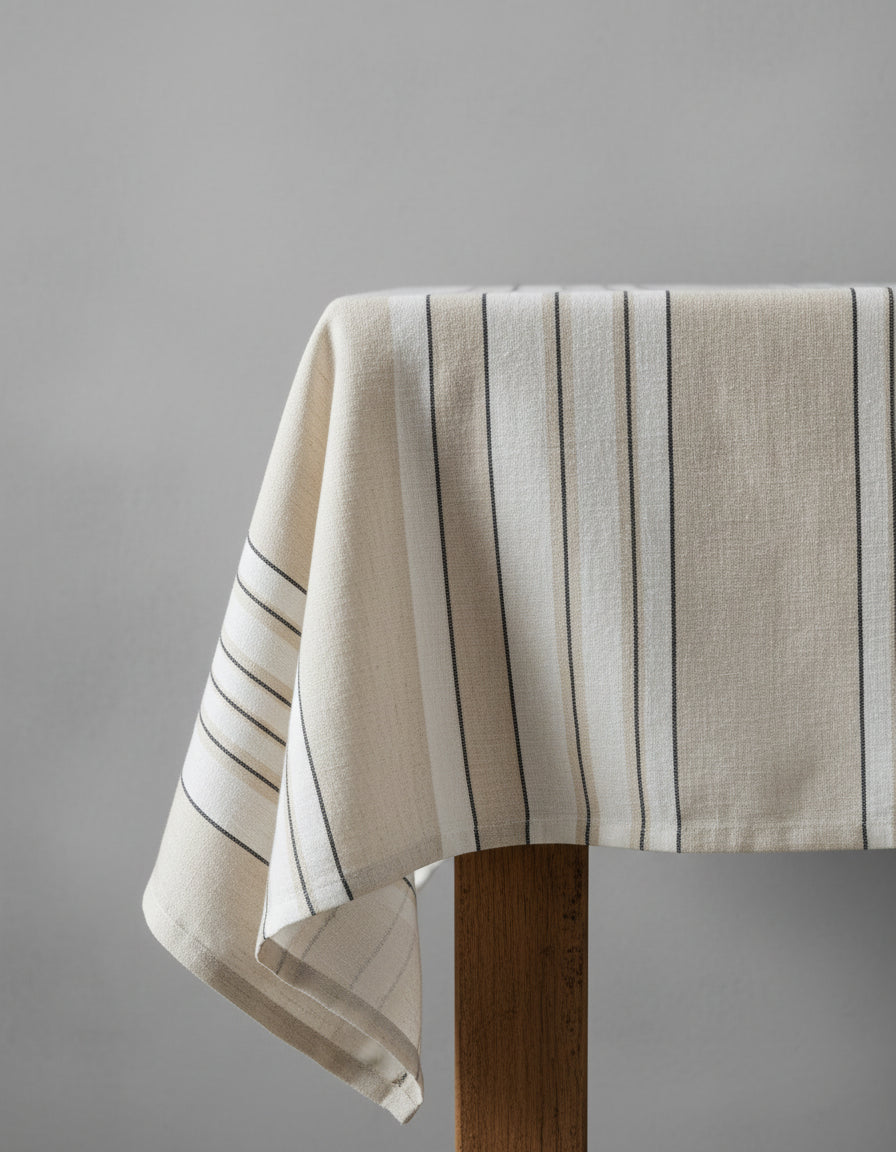 The Provence Tablecloth - Natural Black White - 150x300