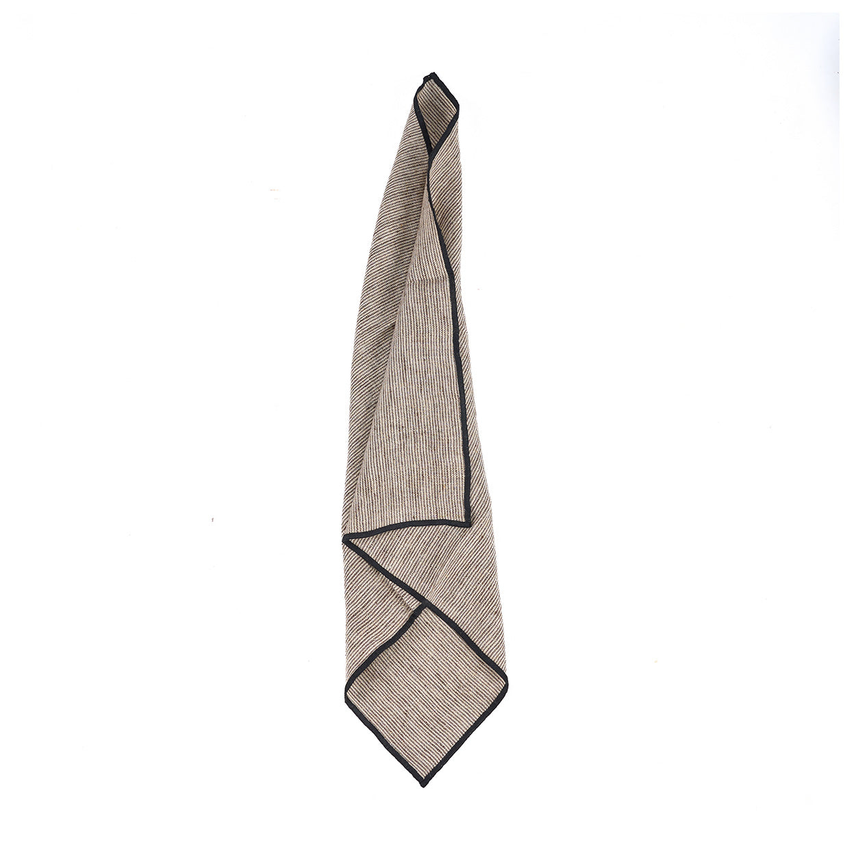 Servet Code – linnen, naturel/zwart, 45x45 cm