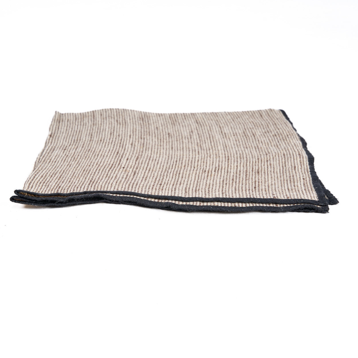 Servet Code – linnen, naturel/zwart, 45x45 cm