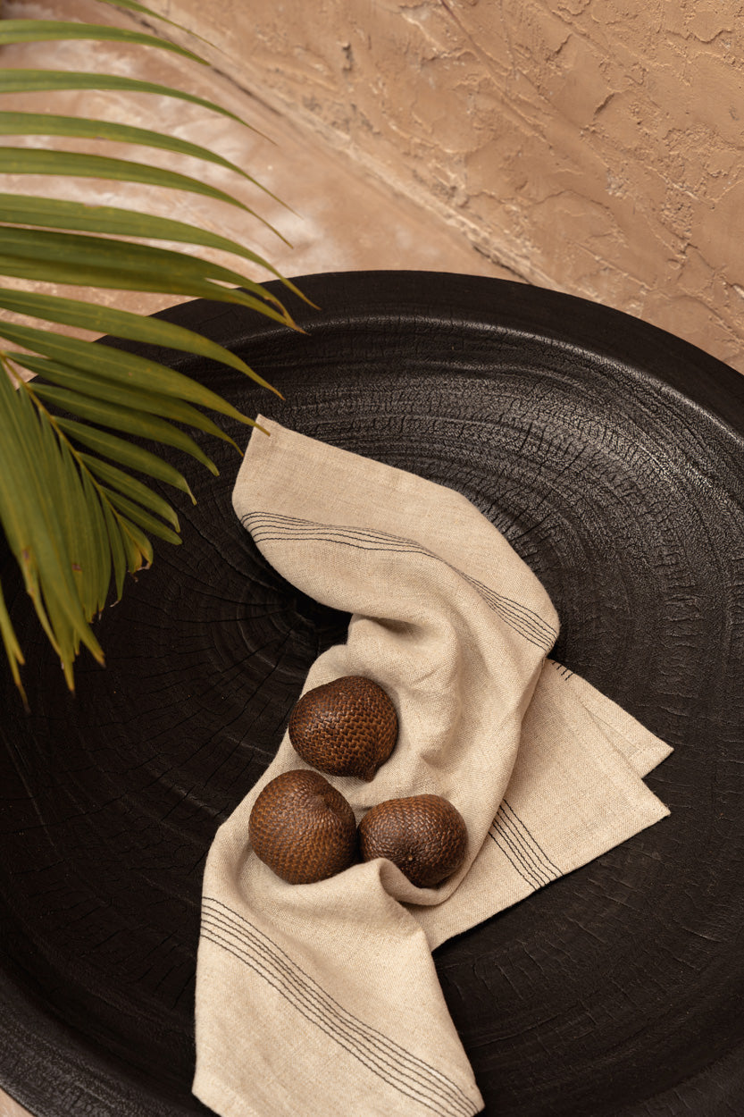 Het Lint Biscuit Napkin - Natural Black - 45x45