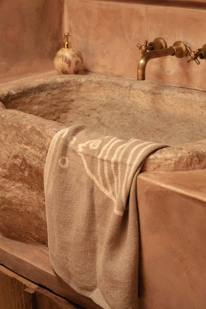 De Linen Fish Keukendoek - Natural White - 50x70