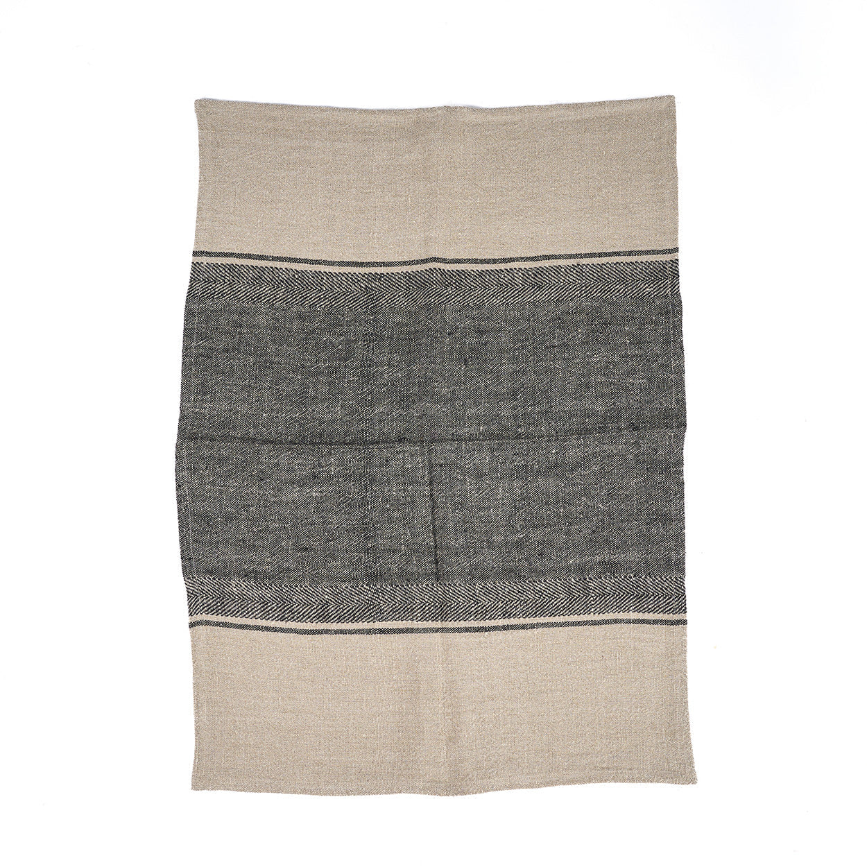 De Linen Moody Keukendoek - Natural Black - 50x70