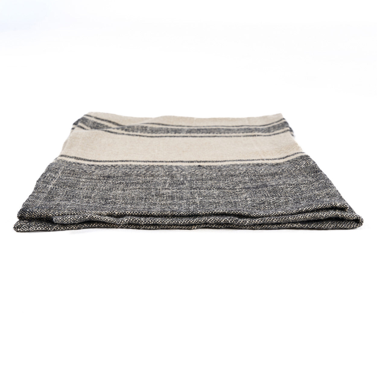 De Linen Smudge Keukendoek - Natural Black - 50x70