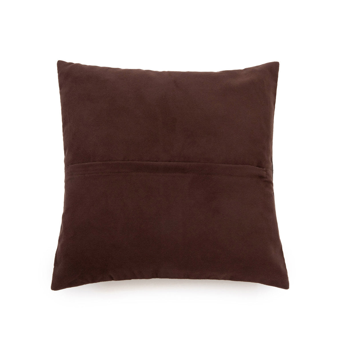 Kussenhoes Four Panel Leather – leer chocoladebruin, 40x40