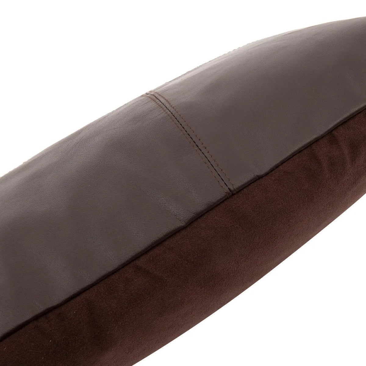 Kussenhoes Six Panel Leather – leer chocoladebruin, 30x50