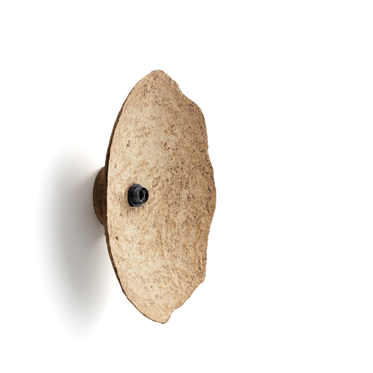 Wandlamp Sahara Glow – papier-maché, modderbruin, ø60×17 cm