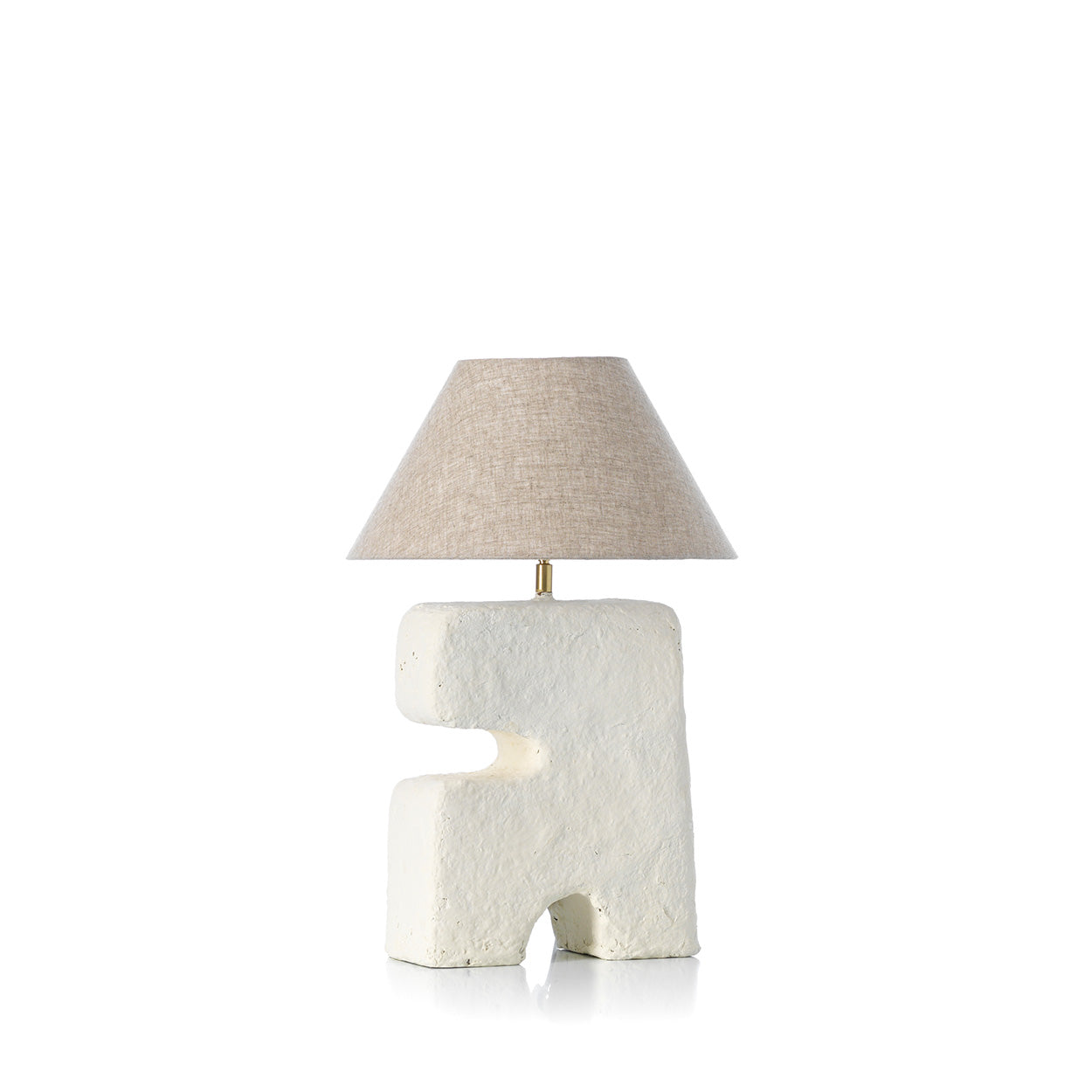 Tafellamp L’Objet – papier-maché, wit, M, 13x26x32 cm